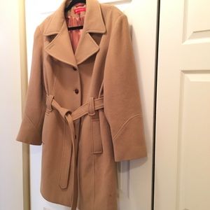 AK ANN KLEIN • CAMEL COLOR •TRENCH COAT• SZ XL